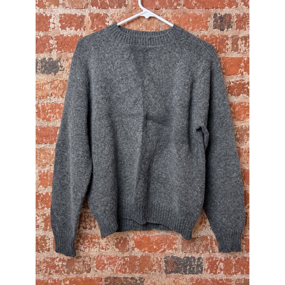 Vintage Jantzen Mens Gray Crewneck Sweater M Wool Fall 90s Preppy Classic Basic